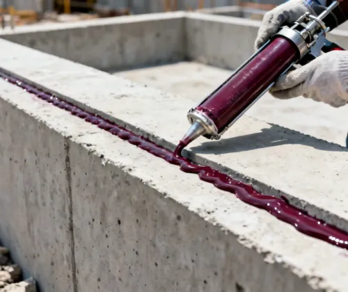 Professional sealant application on concrete expansion joint